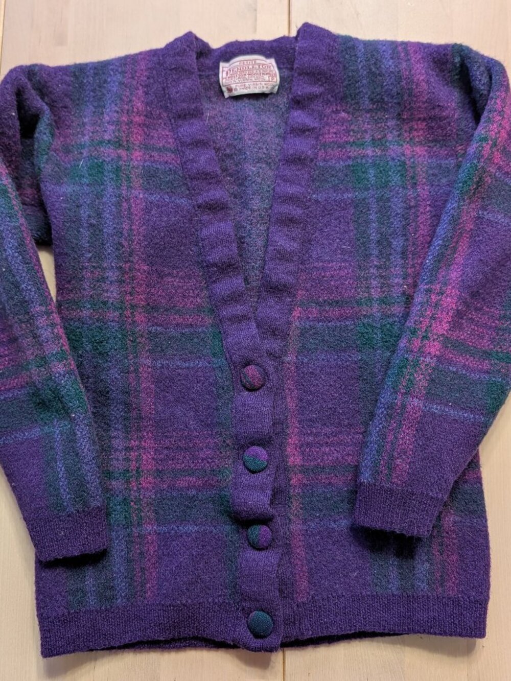 Vintage Pendleton Cardigan Sweater - Petite XS - 100% Wool